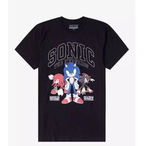 Sonic The‎ Hedgehog Varsity Trio Shirt Black Tee T-Shirt 3X NWT
